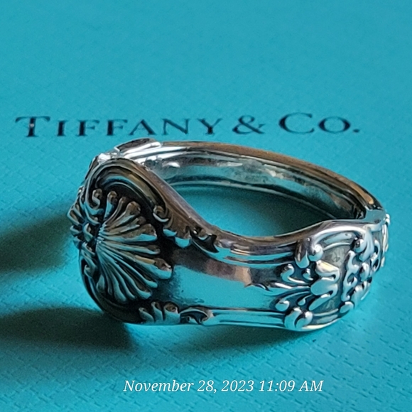 1880 Tiffany & Company English King Pattern Spoon Ring in Sterling Silver #15 - Picture 4 of 15